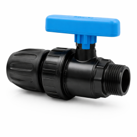 TECNO PLASTIC PP kulový kohout - svěrný spoj x vnější závit 50 x 1 1/2"