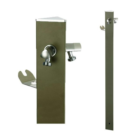 Zahradní sloupek AQUAPOINT zelený, 2 kohouty, závěs